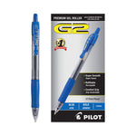 G2 Premium Gel Pen, Retractable, Bold 1 mm, Blue Ink, Smoke/Blue Barrel, Dozen