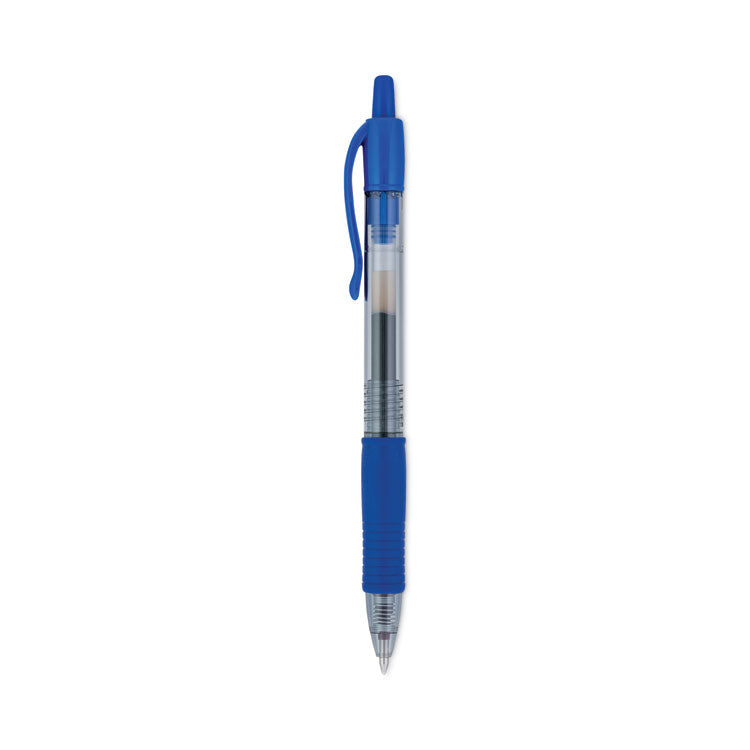 G2 Premium Gel Pen, Retractable, Fine 0.7 mm, Blue Ink, Smoke/Blue Barrel, 12/Pack