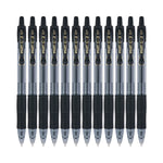 G2 Premium Gel Pen, Retractable, Fine 0.7 mm, Black Ink, Smoke/Black Barrel, Dozen