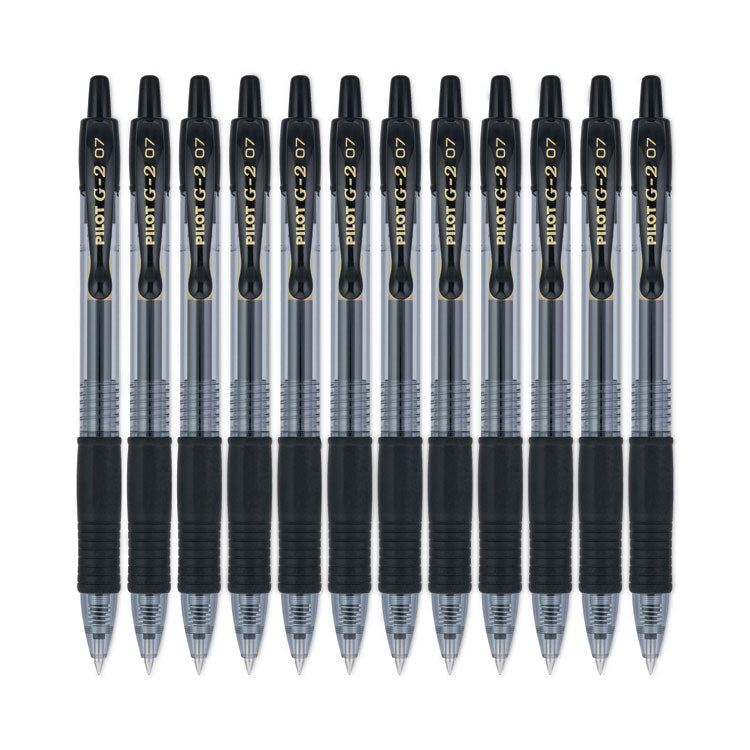 G2 Premium Gel Pen, Retractable, Fine 0.7 mm, Black Ink, Smoke/Black Barrel, Dozen