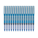 Precise V5 Rollerball Pen, Stick, Extra-Fine 0.5 mm, Blue Ink, Blue/Clear Barrel, Dozen