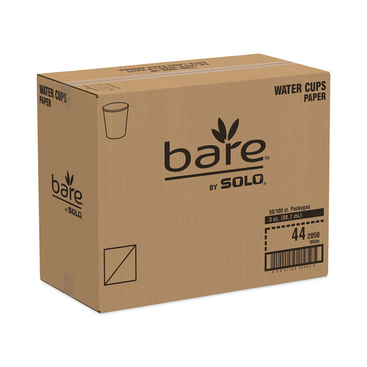 Paper Water Cups, 3 oz, White, 100/Pack