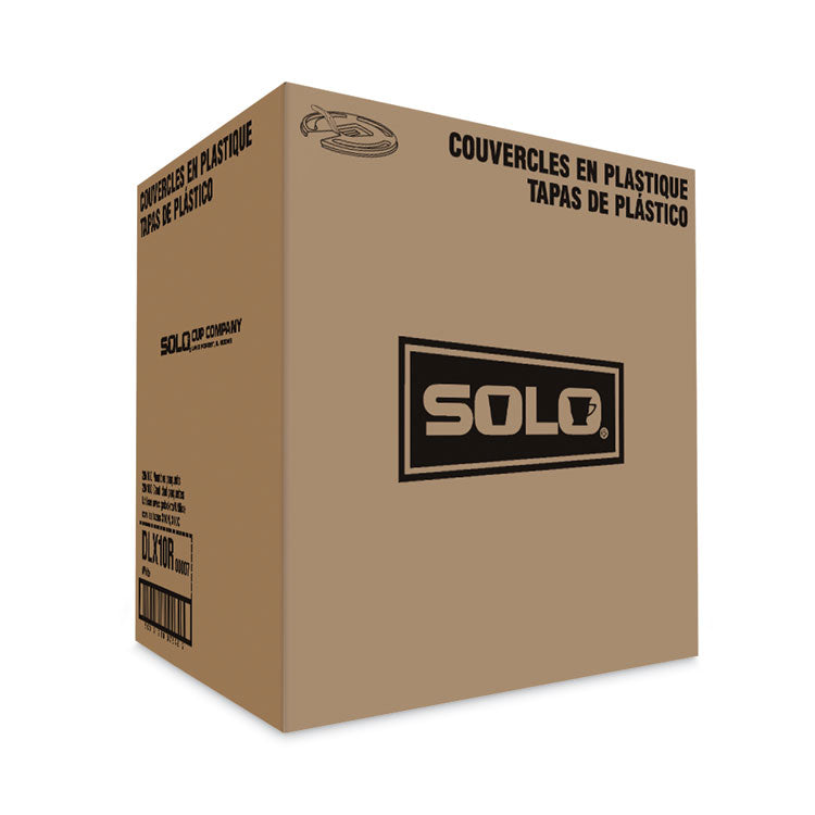 Lift Back and Lock Tab Cup Lids for Foam Cups, Fits 10 oz Solo Trophy Hot/Cold Drink Cups, Plastic, White, 2,000/Carton