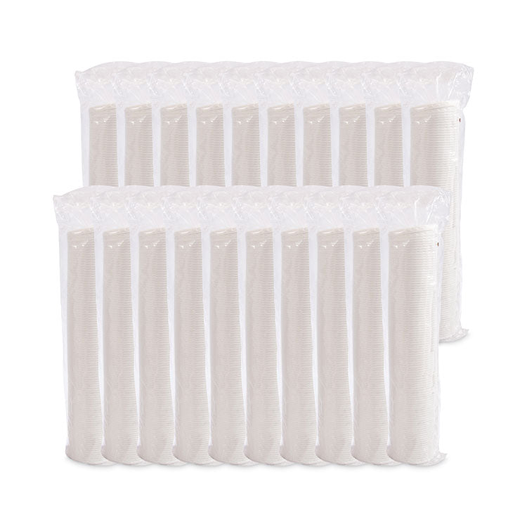 Lift Back and Lock Tab Cup Lids for Foam Cups, Fits 10 oz Solo Trophy Hot/Cold Drink Cups, Plastic, White, 2,000/Carton