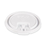Lift Back and Lock Tab Lids for Paper Cups, Fits 10 oz Hot Cups, Plastic, White, 100/Sleeve, 10 Sleeves/Carton
