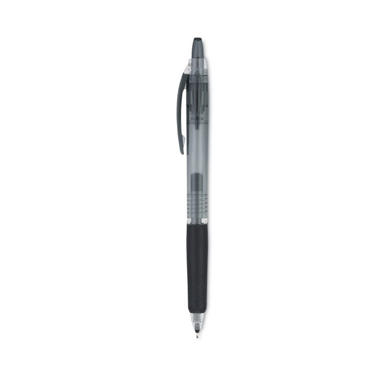 Precise Gel BeGreen Gel Pen, Retractable, Fine 0.7 mm, Black Ink, Smoke Barrel, Dozen