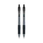 G2 Premium Gel Pen, Retractable, Fine 0.7 mm, Black Ink, Smoke/Black Barrel, 2/Pack