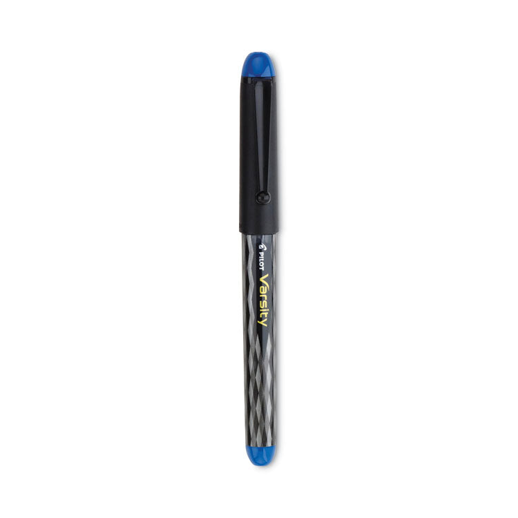 Varsity Fountain Pen, Medium 1 mm, Blue Ink, Clear/Black/Blue Barrel