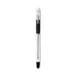 EasyTouch Ballpoint Pen, Stick, Medium 1 mm, Black Ink, Clear/Black Barrel, Dozen