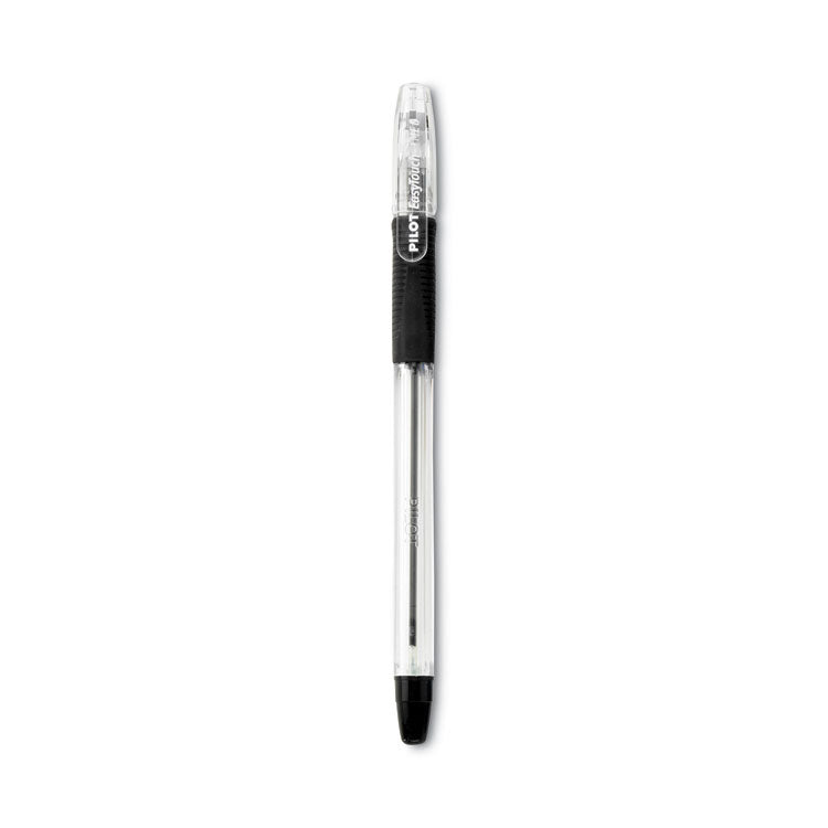 EasyTouch Ballpoint Pen, Stick, Medium 1 mm, Black Ink, Clear/Black Barrel, Dozen