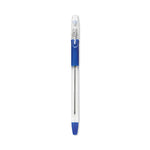 EasyTouch Ballpoint Pen, Stick, Medium 1 mm, Blue Ink, Clear/Blue Barrel, Dozen