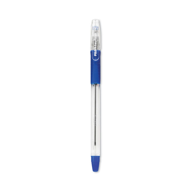 EasyTouch Ballpoint Pen, Stick, Medium 1 mm, Blue Ink, Clear/Blue Barrel, Dozen