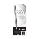 Razor Point II Super Fine Line Porous Point Pen, Stick, Super-Fine 0.2 mm, Black Ink, Black Barrel, Dozen