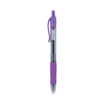 G2 Premium Gel Pen, Retractable, Fine 0.7 mm, Purple Ink, Smoke/Purple Barrel, Dozen