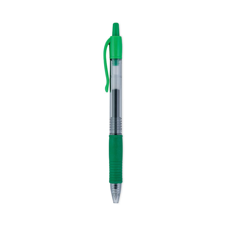 G2 Premium Gel Pen, Retractable, Fine 0.7 mm, Green Ink, Smoke/Green Barrel, Dozen