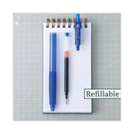 G-Knock BeGreen Gel Pen, Retractable, Fine 0.7 mm, Blue Ink, Translucent Blue/Blue Barrel, Dozen
