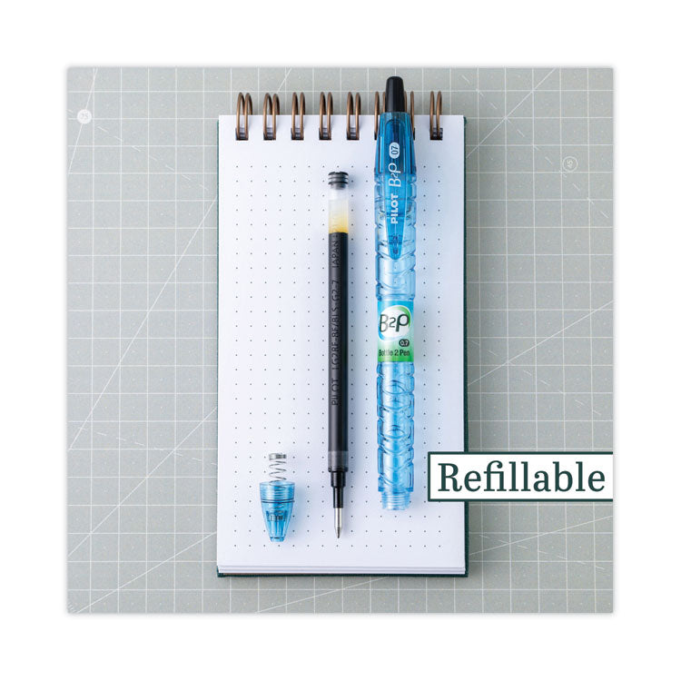 B2p Bottle-2-Pen Recycled Gel Pen, Retractable, Fine 0.7 Mm, Blue Ink, Translucent Blue Barrel