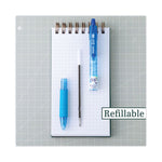 B2p Bottle-2-Pen Recycled Ballpoint Pen, Retractable, Fine 0.7 Mm, Blue Ink, Translucent Blue Barrel, Dozen