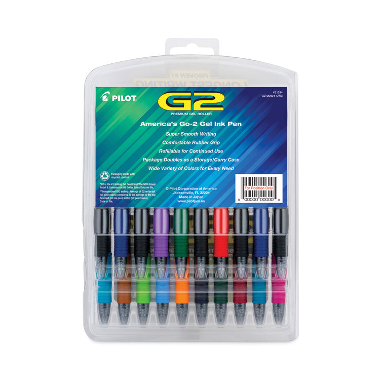 G2 Premium Gel Pen Convenience Pack, Retractable, Fine 0.7 mm, Assorted Ink and Barrel Colors, 20/Pack
