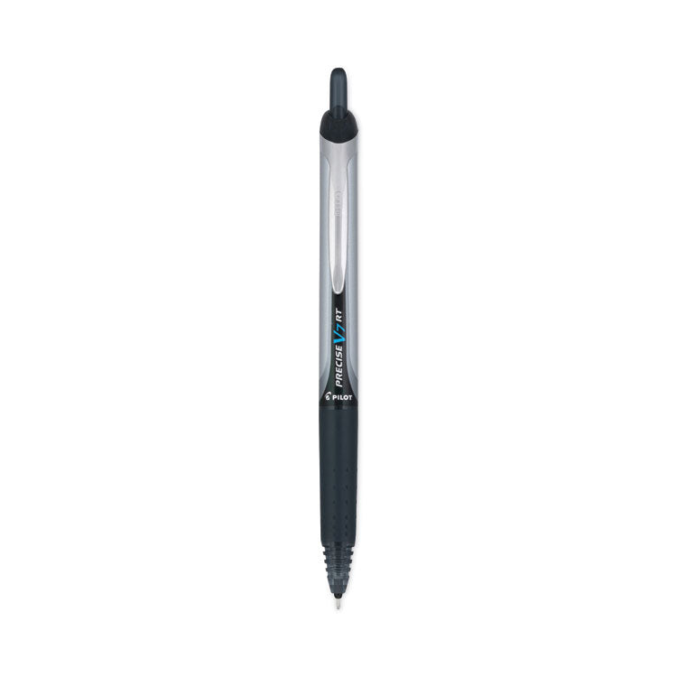 Precise V7RT Rollerball Pen, Retractable, Fine 0.7 mm, Black Ink, Black Barrel