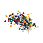 Map Tacks, Plastic, Assorted, 0.38", 100/Box