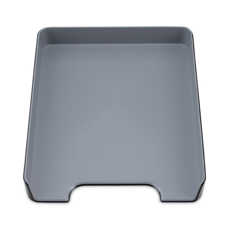 Fusion Letter Tray, 1 Section, Letter Size Files, 9.75" x 12.5" x 1.75", Black