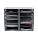Snap Configurable Tray System, 12 Compartments, 22.75 x 9.75 x 13, Gray