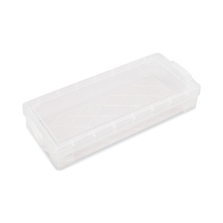 Super Stacker Pencil Box, 8.25" x 3.75" x 1.5", Clear