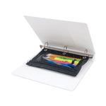 Binder Pencil Pouch, 3-Hole Punched, 10" x 7.38", Black/Clear, 3/Pack