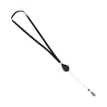 Lanyards with Retractable ID Reels, Metal Clip Fastener, 34" Long, Black, 12/Pack