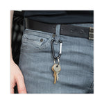 Carabiner Key Chains, (10) 1" x 2" Black Carabiners, (10) 1" dia Silver Key Rings, Aluminum