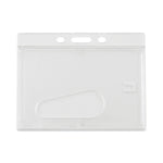 Frosted One-Card Rigid Badge Holders, Horizontal, Frosted 3.68" x 2.75" Holder, 3.38" x 2.13" Insert, 25/Box