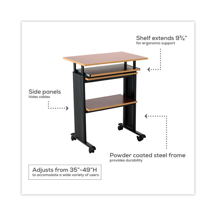 Muv Stand-Up Adjustable-Height Desk, 29.5" X 22" X 35" To 49", Gray