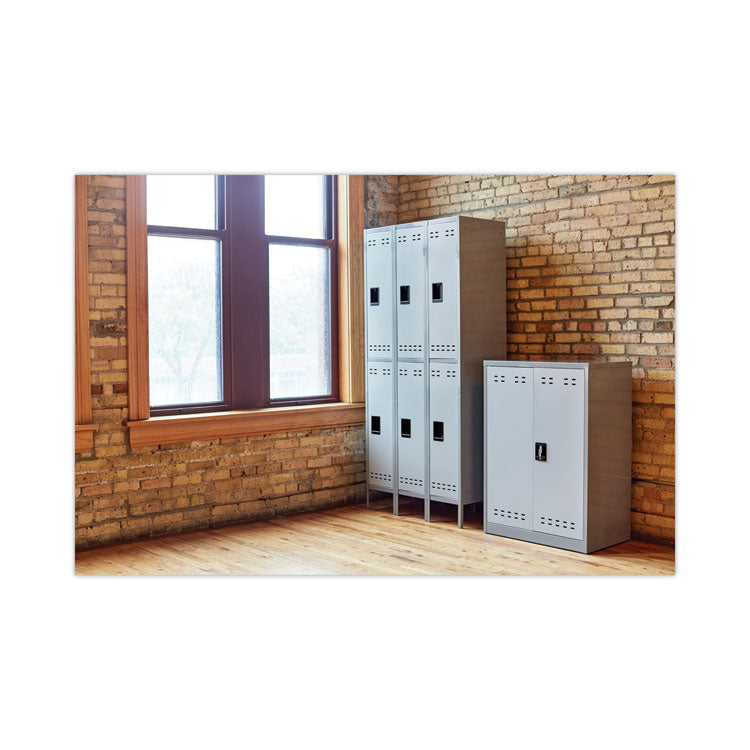 Double-Tier, Three-Column Locker, 36w X 18d X 78h, Two-Tone Gray