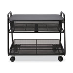 Onyx Under Desk Machine Stand, Metal, 1 Shelf, 1 Drawer, 1 Bin, 100 lb Capacity, 21" x 16" x 17.5", Black