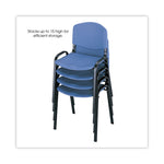 Stacking Chair, Supports Up to 250 lb, 18" Seat Height, Blue Seat, Blue Back, Black Base, 4/Carton