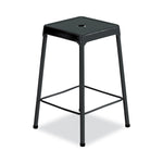 Counter-Height Steel Stool, Backless, Supports Up To 250 Lb, 25" Seat Height, Black
