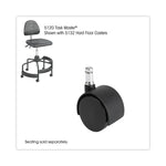 TaskMaster Hard Floor Casters, Grip Ring Stem, 2" Wheel, Black, 5/Set