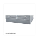 Base For Safco Steel Five-Drawer 50" X 38" Stackable Flat Files, 53.5" X 38.75" X 6", Gray