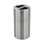 Dual Recycling Receptacle, 30 gal, Steel, Stainless Steel
