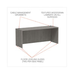 Alera Valencia Series Credenza Shell, 70.88w x 23.63d x 29.5h, Gray