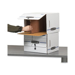 Side-Tab Storage Boxes, Letter Files, White/blue, 12/carton