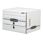 Side-Tab Storage Boxes, Letter Files, White/blue, 12/carton