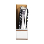Corrugated Cardboard Magazine File, 4 x 11 x 12.25, Wood Grain, 12/Carton