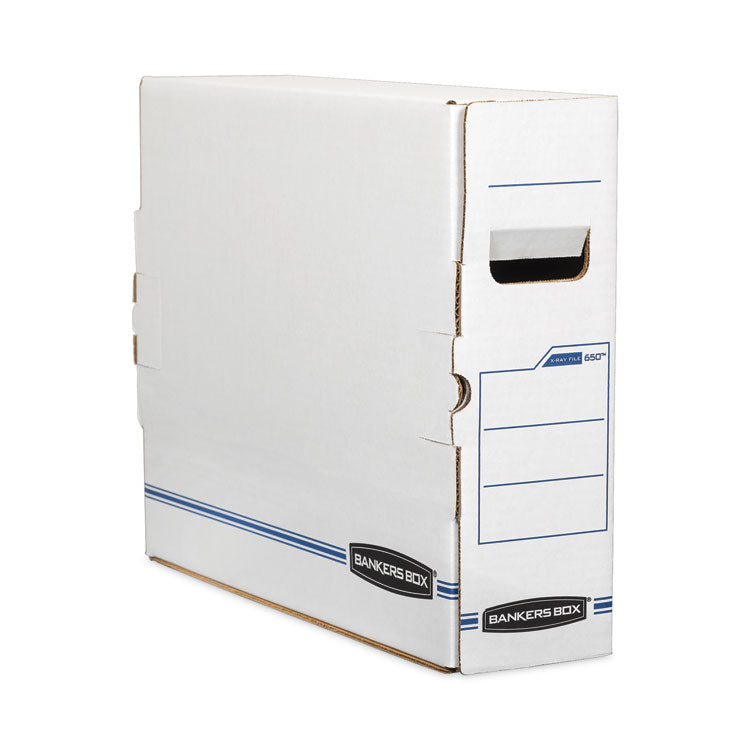 X-Ray Storage Boxes, 5" X 18.75" X 14.88", White/blue, 6/carton