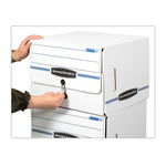 Side-Tab Storage Boxes, Letter Files, White/blue, 12/carton