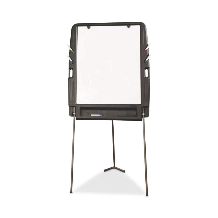 Ingenuity Portable Flipchart Easel with Dry Erase Surface, 35" x 30", White Surface, Charcoal Gray Polyethylene Frame