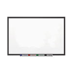 Classic Series Porcelain Magnetic Dry Erase Board, 60" x 36", White Surface, Black Aluminum Frame