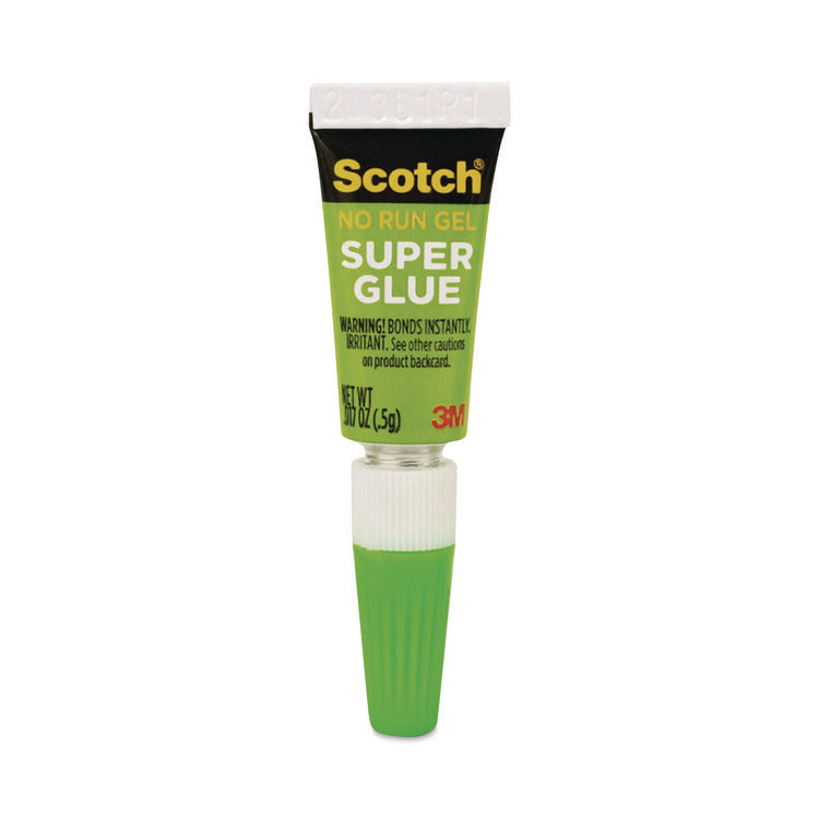Single Use Super Glue No-Run Gel, 0.02 Oz, Dries Clear, 4/pack