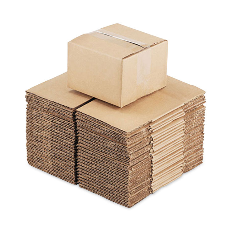 Fixed-Depth Brown Corrugated Shipping Boxes, Regular Slotted Container (RSC), Large, 12" x 12" x 7", Brown Kraft, 25/Bundle